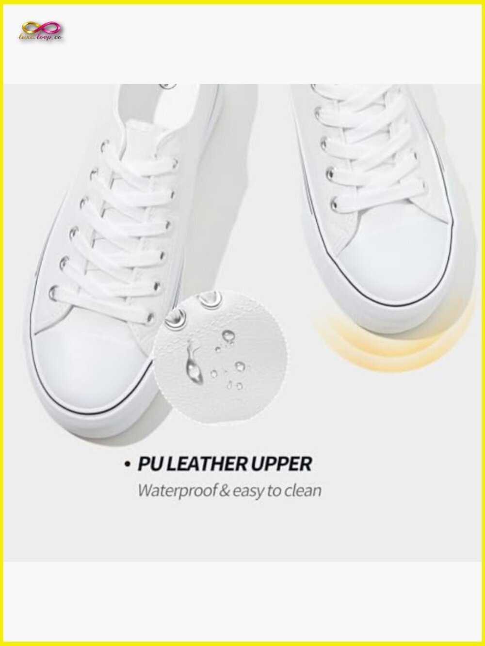 Platform Sneakers Classic Low Top Pu Leather Casual Walking Shoes Women View 4